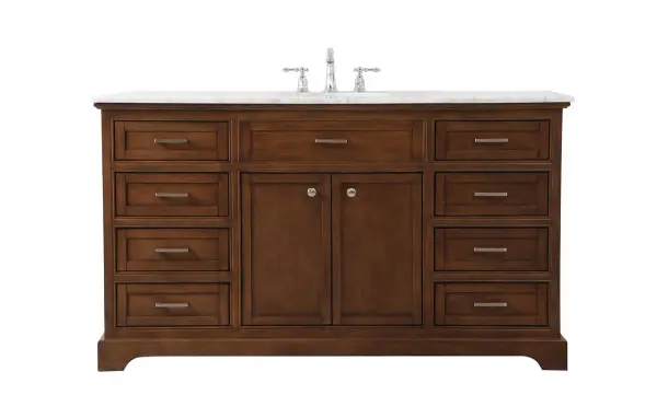 Americana 60" Single Bathroom Vanity in Teak