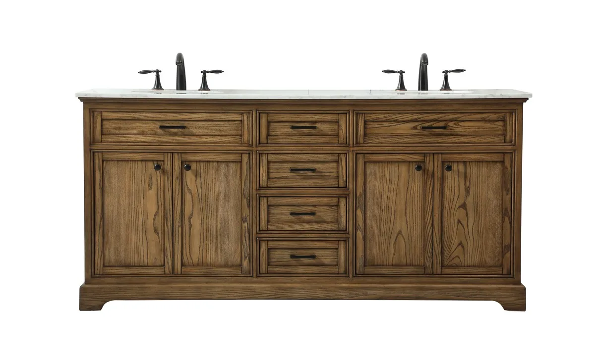 Americana Double Bathroom Vanity in driftwood
