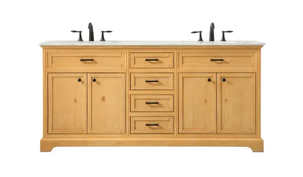 Americana 72" Double Vanity in Natural Wood