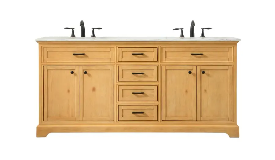 Americana 72" Double Vanity in Natural Wood