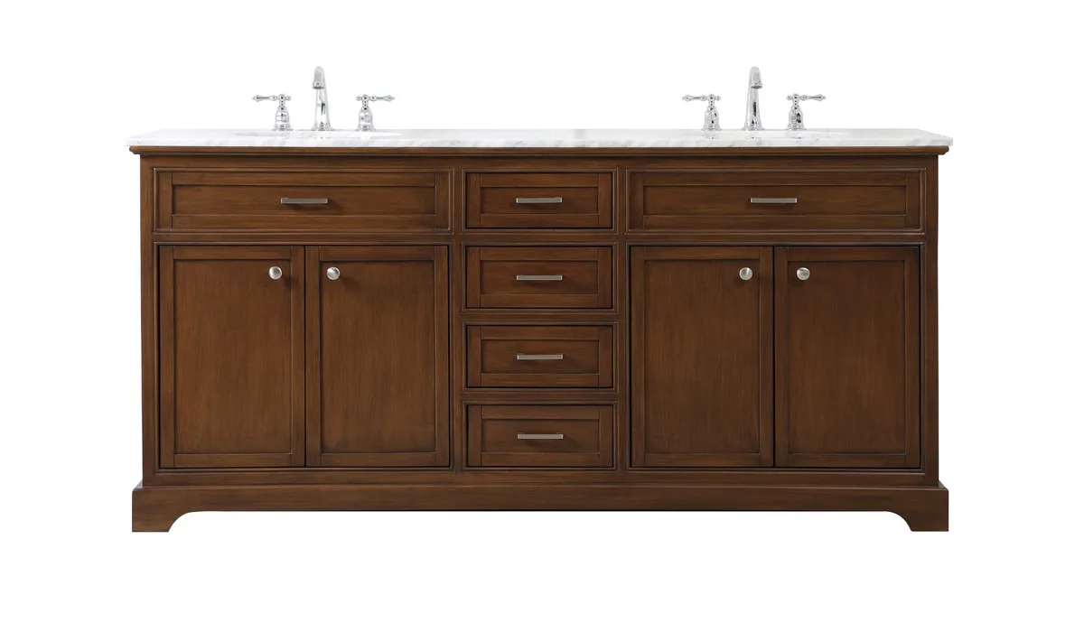 Americana Double Bathroom Vanity in teak