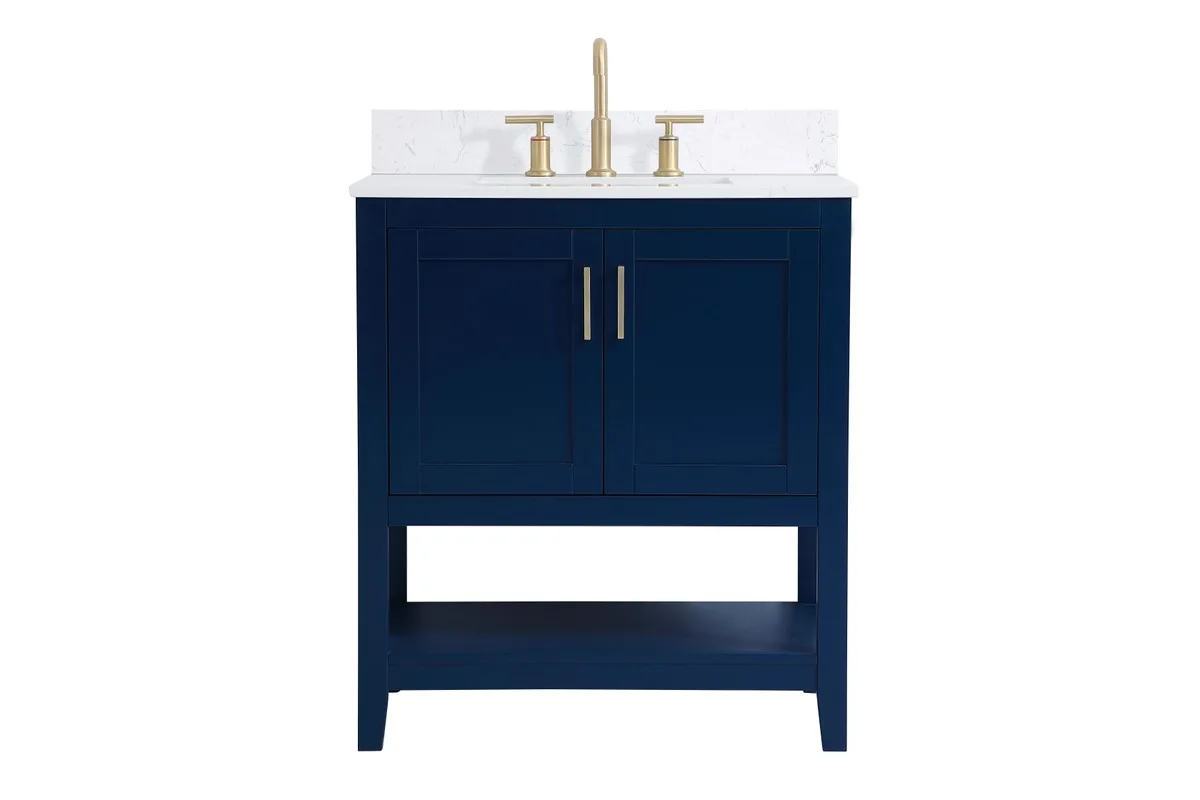 Aubrey 30" Bathroom Vanity Set in Blue