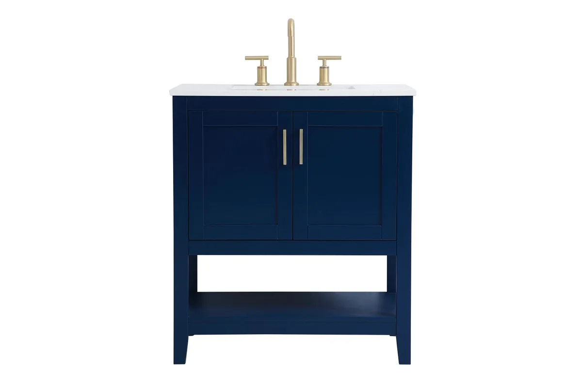 Aubrey 30" Single Bathroom Vanity in Blue