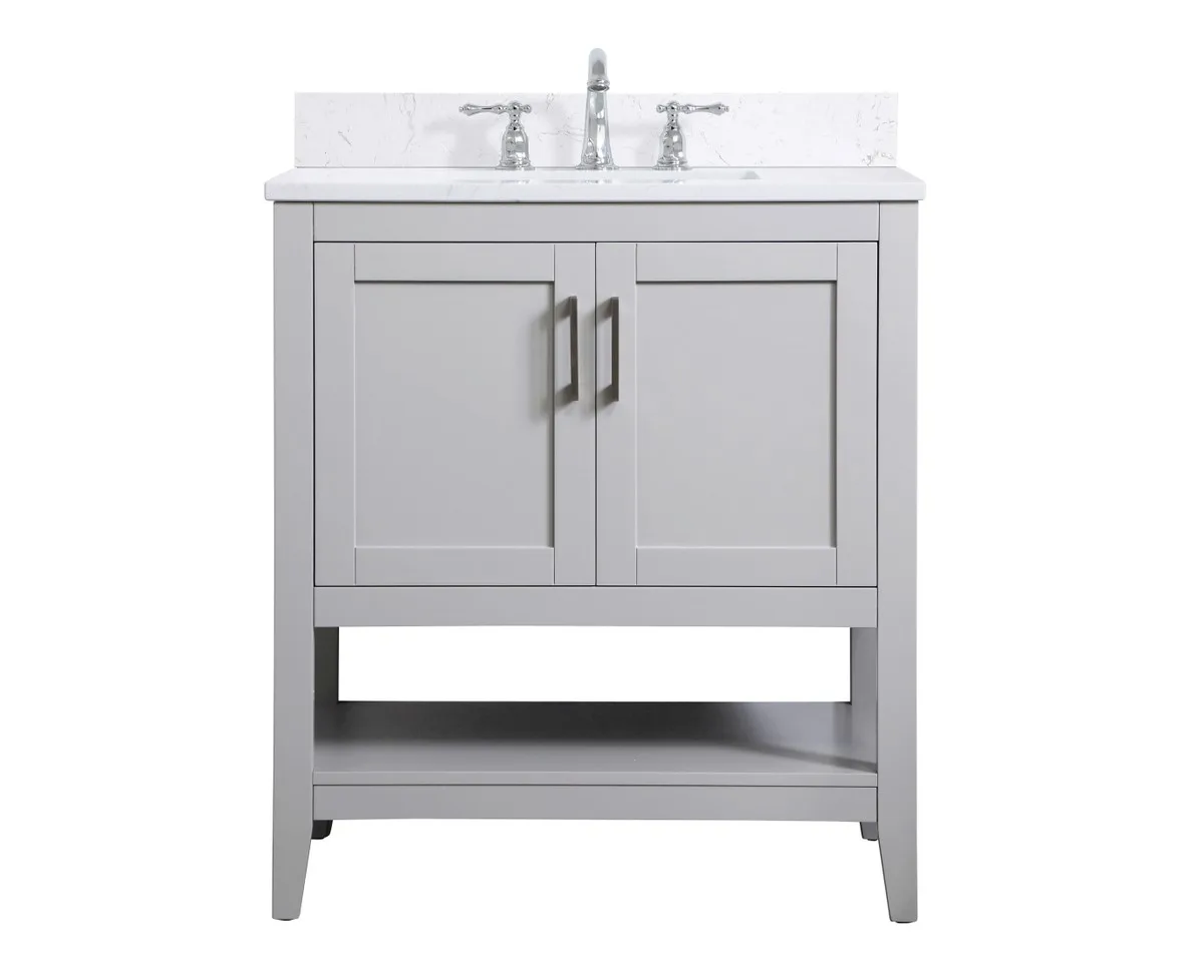 Aubrey 30" Bathroom Vanity Set in Grey