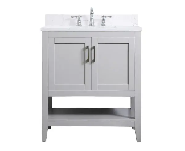 Aubrey 30" Bathroom Vanity Set in Grey