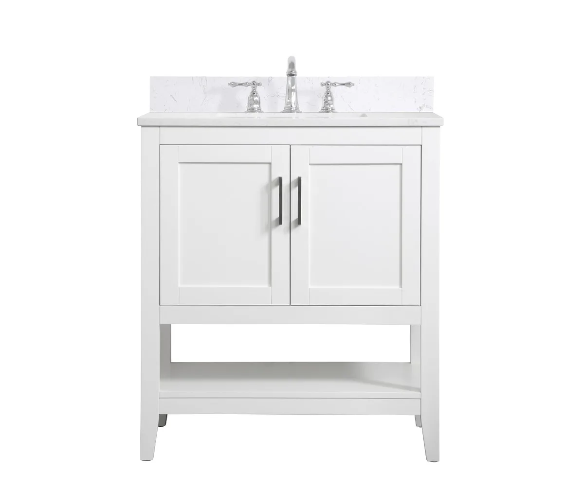 Aubrey 30" Bathroom Vanity Set in White