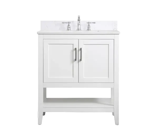 Aubrey 30" Bathroom Vanity Set in White