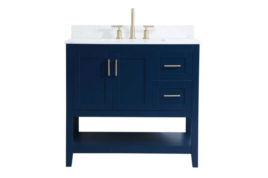 Aubrey 36" Bathroom Vanity Set in Blue