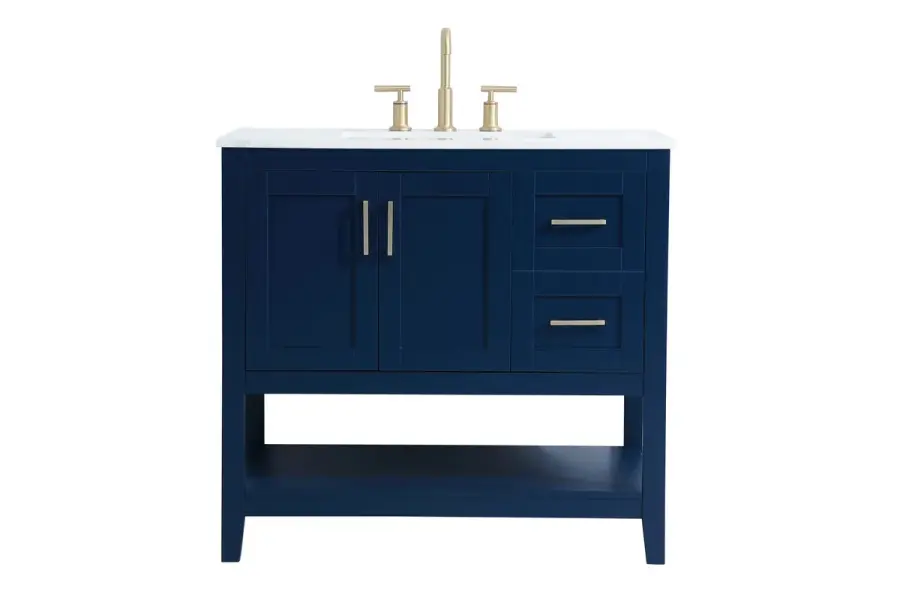 Aubrey 36" Single Bathroom Vanity in Blue
