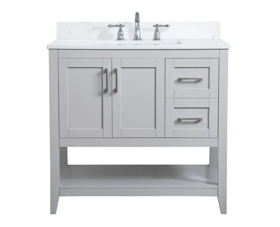 Aubrey 36" Bathroom Vanity Set in Grey