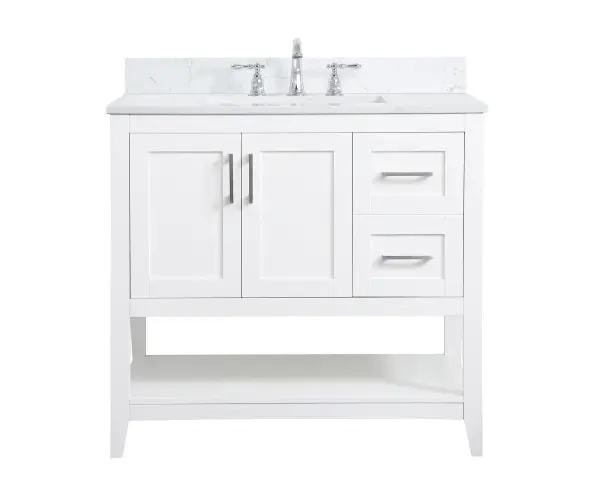 Aubrey 36" Bathroom Vanity Set in White