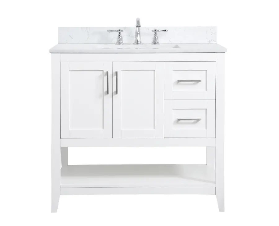 Aubrey 36" Bathroom Vanity Set in White