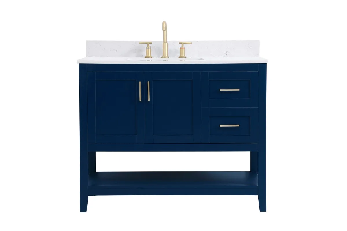 Aubrey Bathroom Vanity Set in Blue