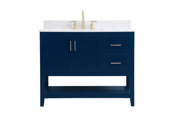 Aubrey 42" Bathroom Vanity Set in Blue