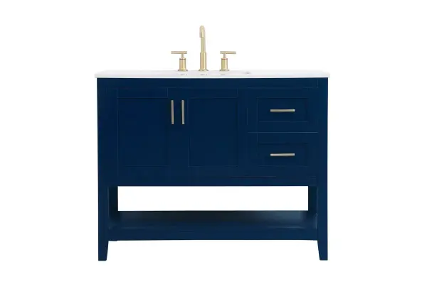 Aubrey 42" Single Bathroom Vanity in Blue