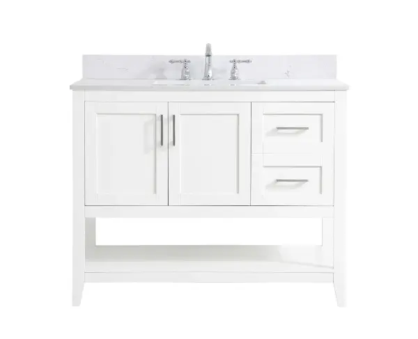 Aubrey 42" Bathroom Vanity Set in White