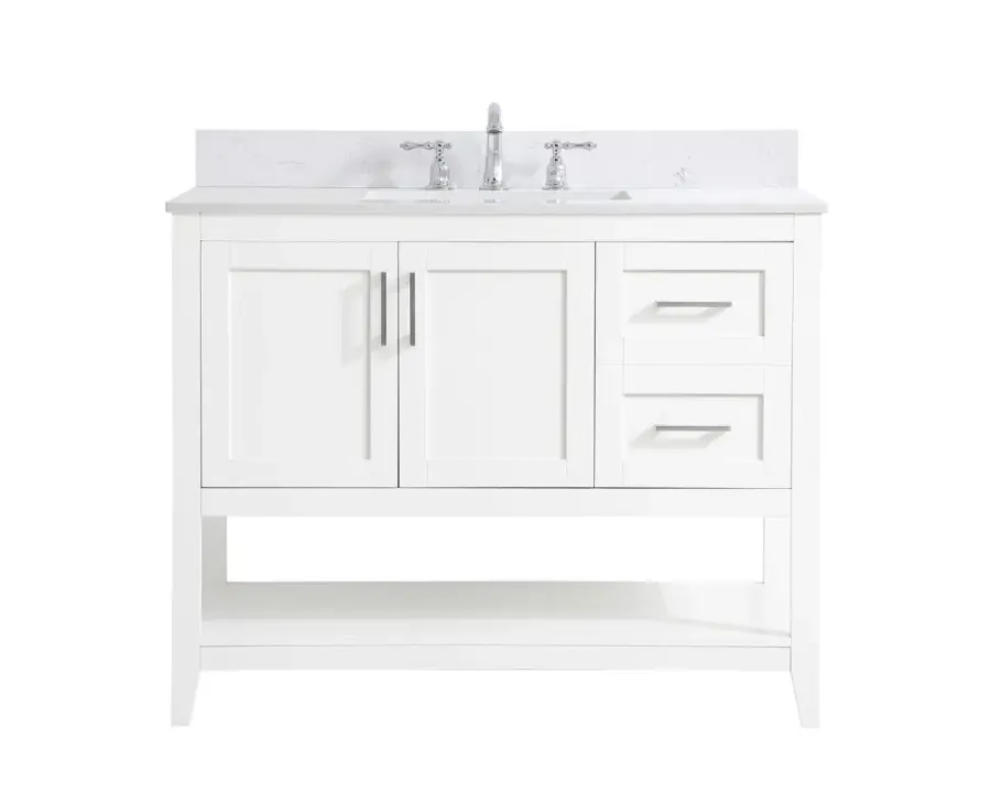 Aubrey 42" Bathroom Vanity Set in White