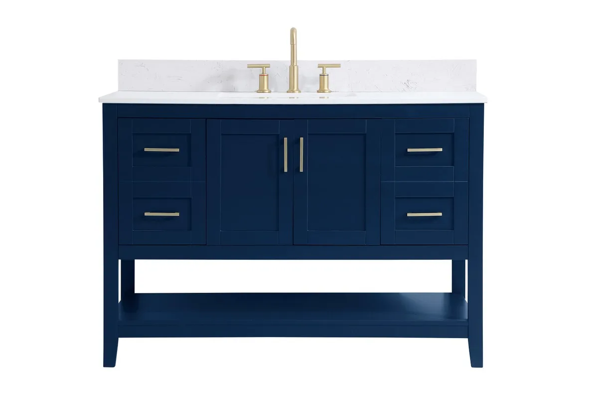 Aubrey Bathroom Vanity Set in Blue