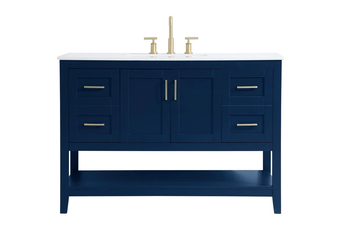 Aubrey Single Bathroom Vanity in Blue