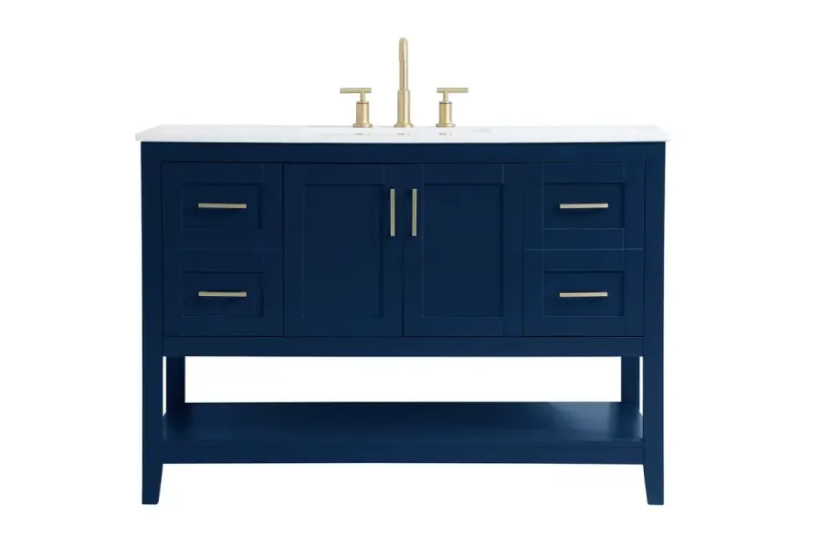 Aubrey 48" Single Bathroom Vanity in Blue