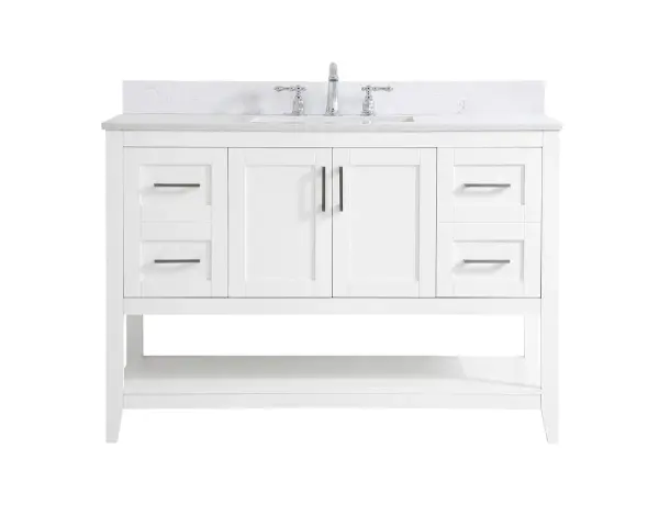 Aubrey 48" Bathroom Vanity Set in White