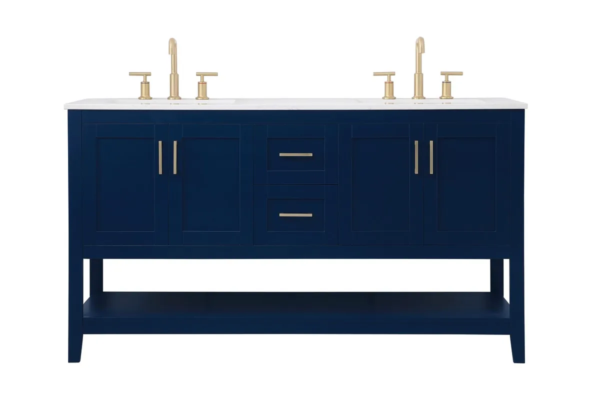 Aubrey Double Bathroom Vanity in Blue