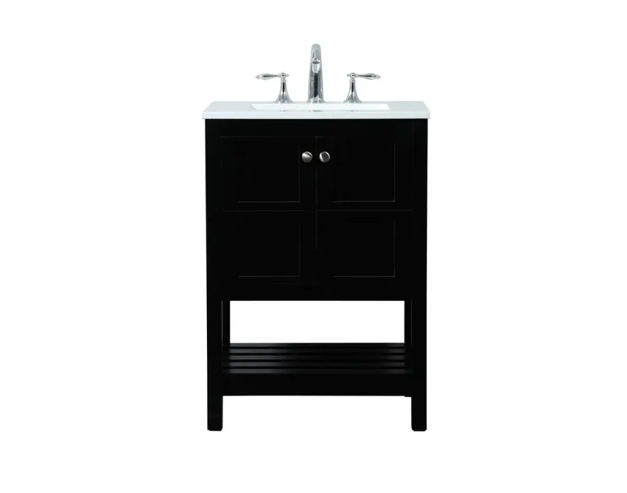 Theo 24" Vanity Sink Set in Black