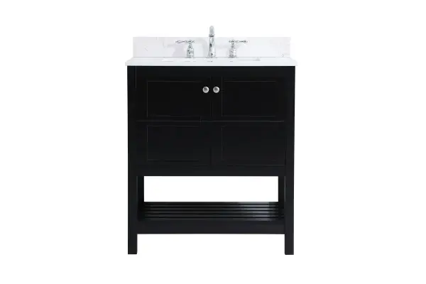Theo 30" Bathroom Vanity Set in Black