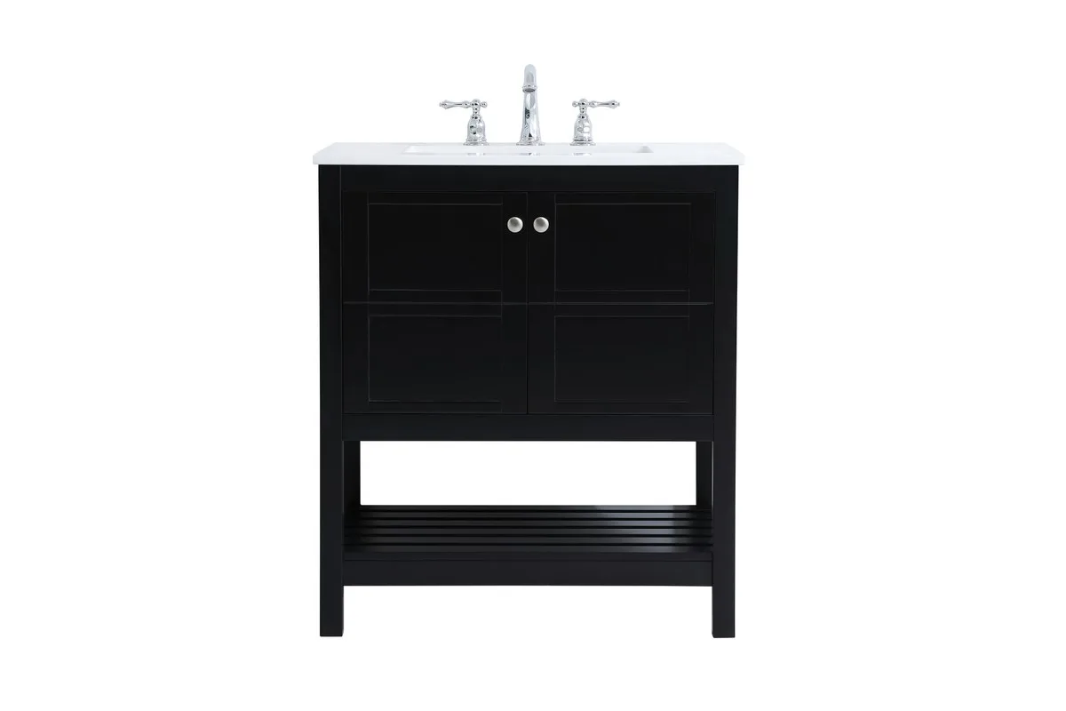 Theo 30" Single Bathroom Vanity in Black