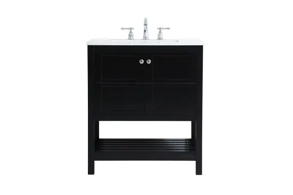 Theo 30" Single Bathroom Vanity in Black