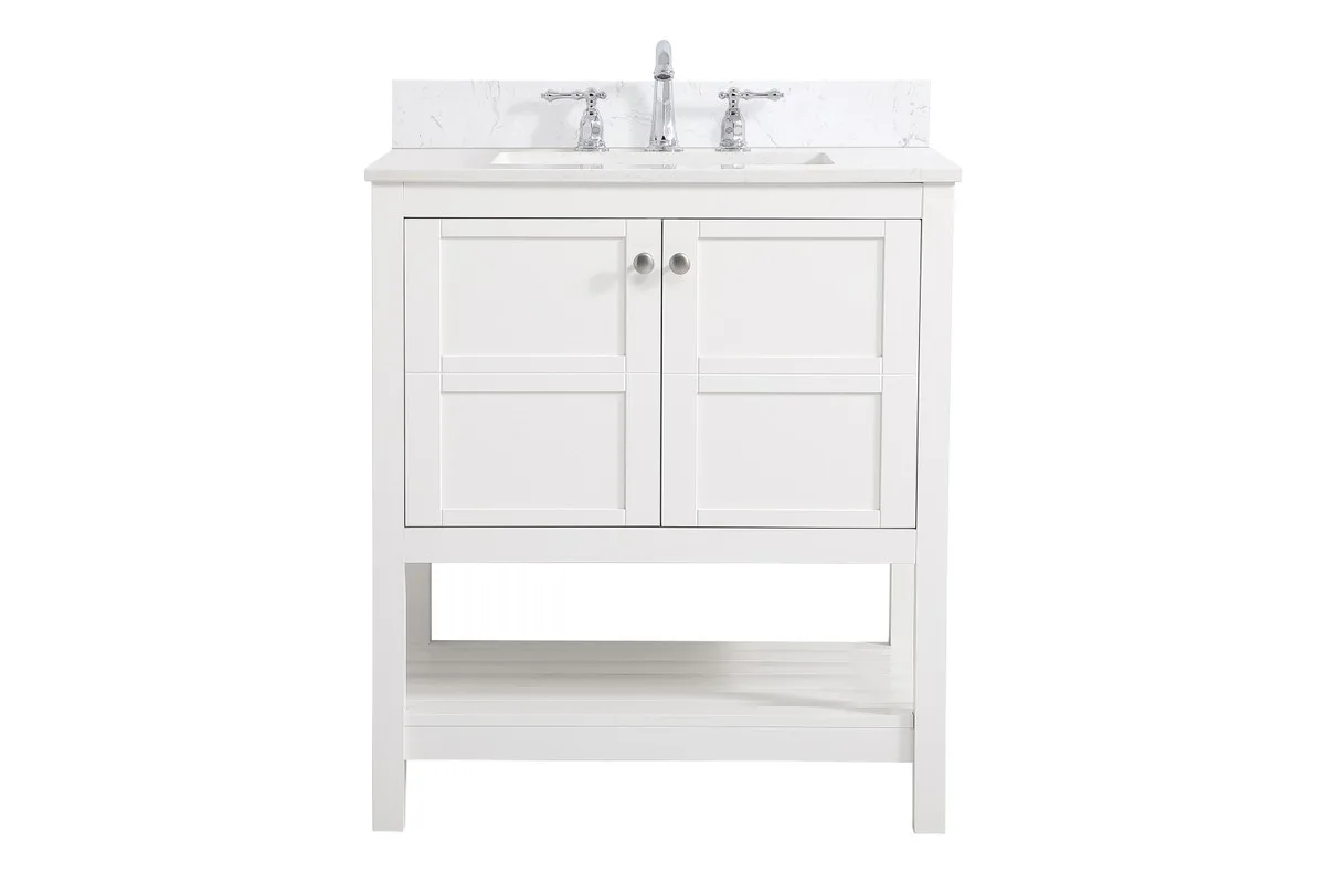Theo 30" Bathroom Vanity Set in White