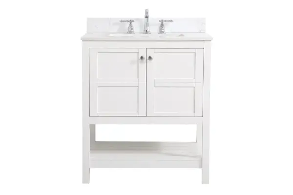 Theo 30" Bathroom Vanity Set in White
