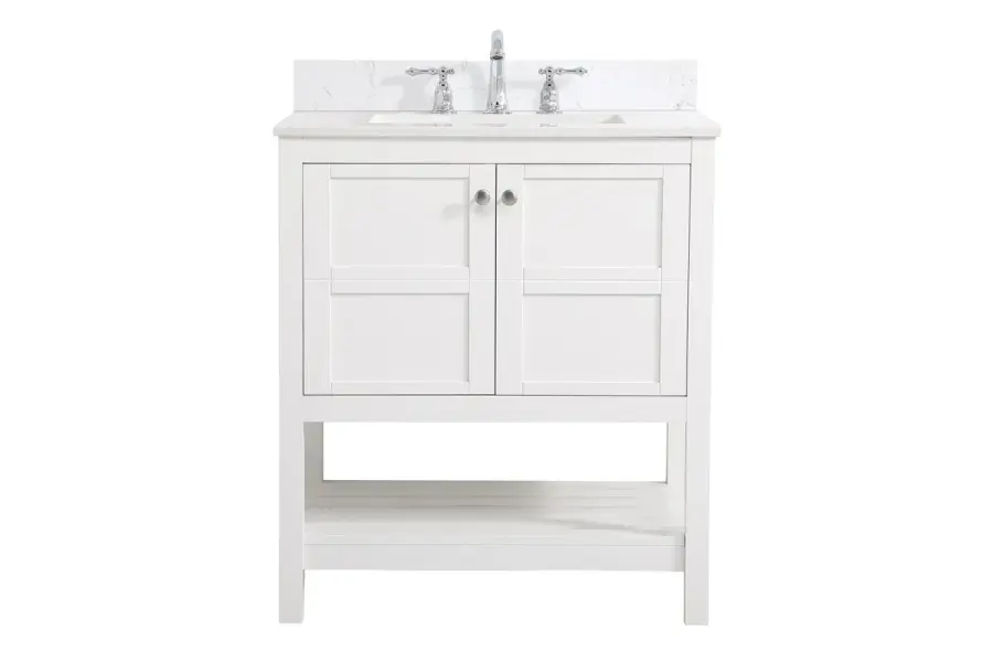 Theo 30" Bathroom Vanity Set in White