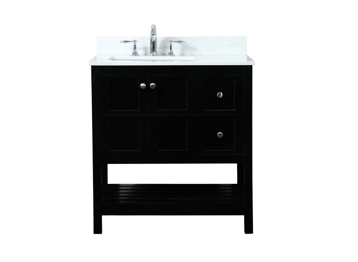 Theo 32" Vanity Sink Set in Black