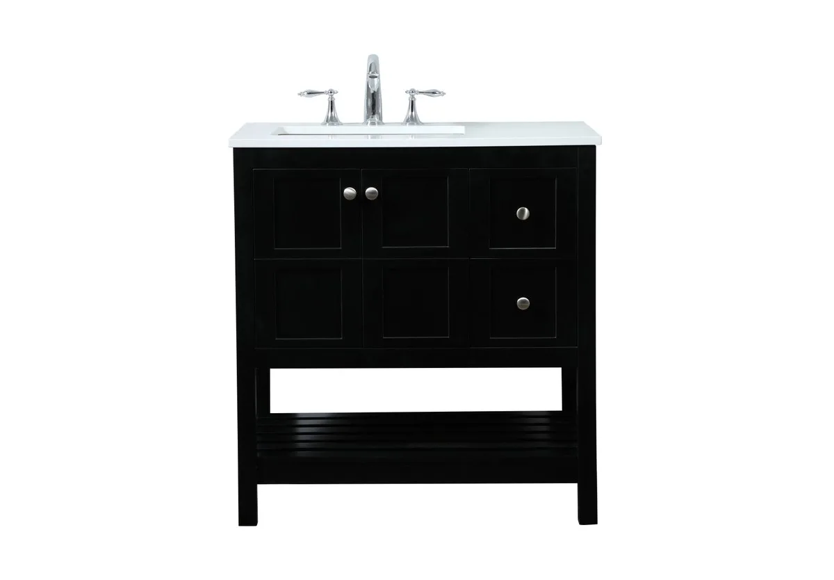 Theo 32" Vanity Sink Set in Black