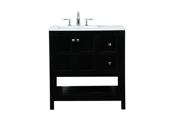Theo 32" Vanity Sink Set in Black