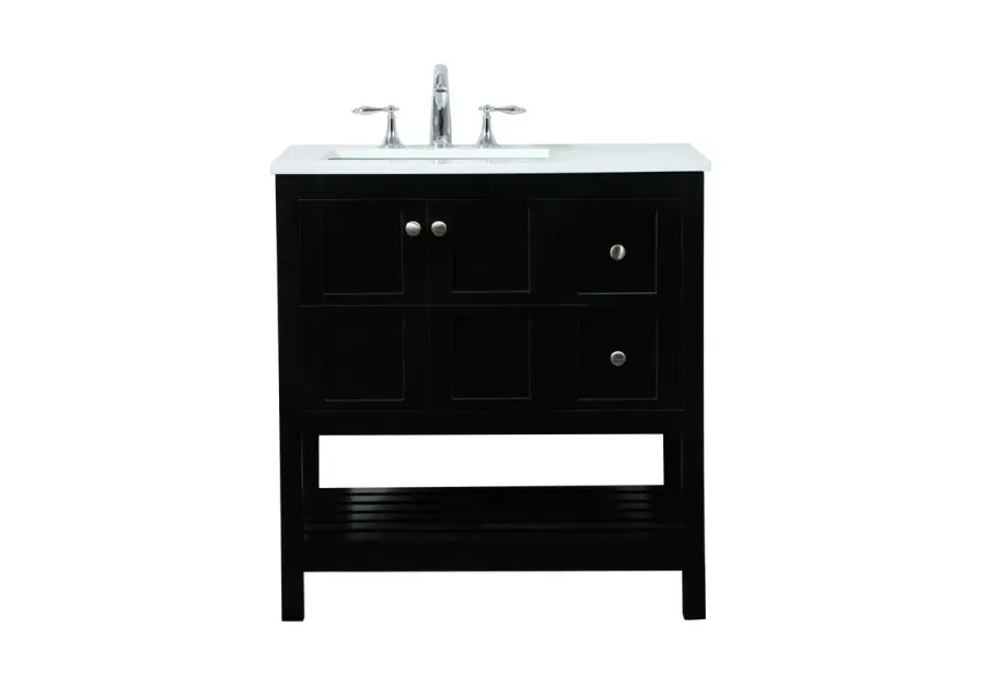 Theo 32" Vanity Sink Set in Black