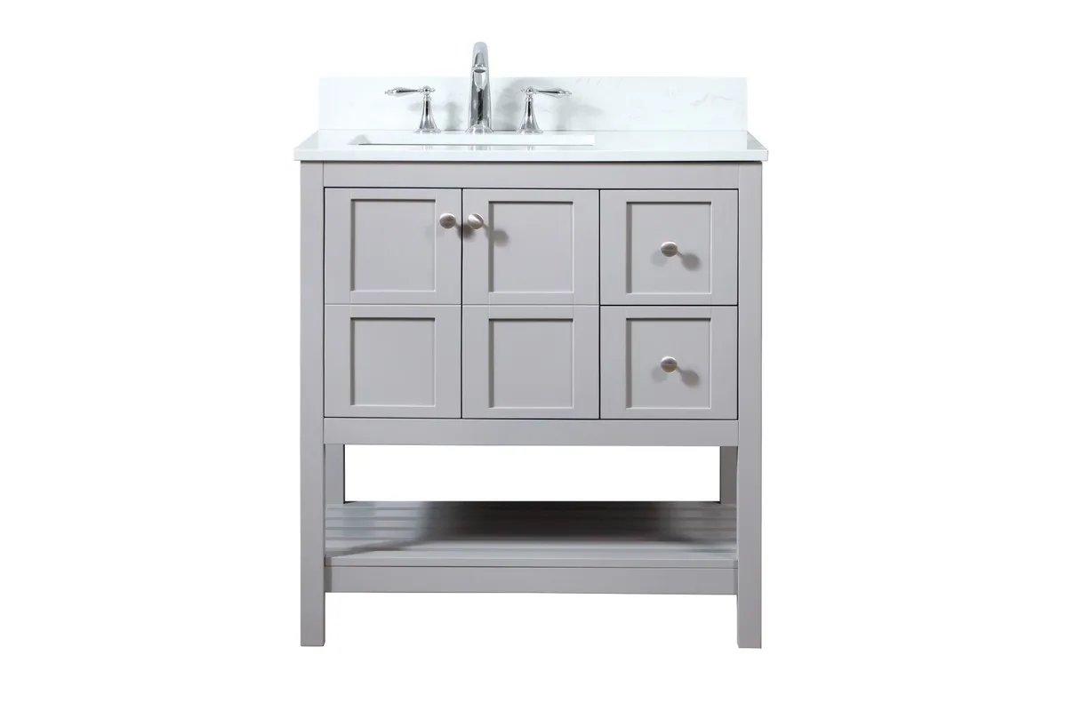 Theo 32" Vanity Sink Set in Grey