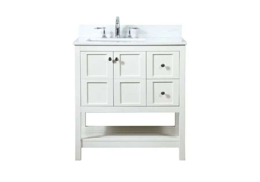 Theo 32" Vanity Sink Set in White