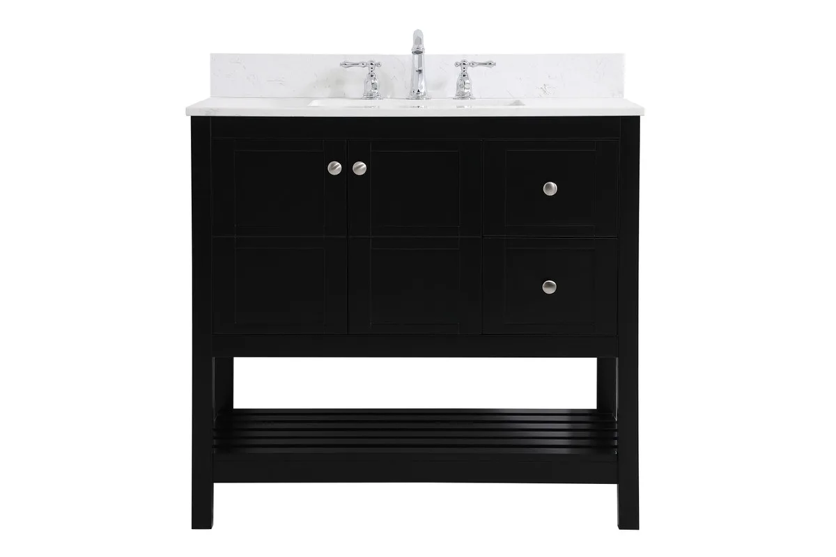 Theo 36" Bathroom Vanity Set in Black
