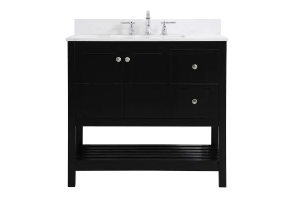 Theo 36" Bathroom Vanity Set in Black