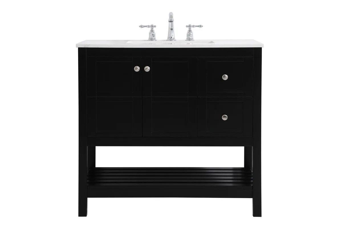 Theo 36" Single Bathroom Vanity in Black