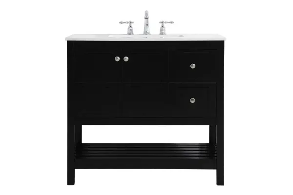 Theo 36" Single Bathroom Vanity in Black