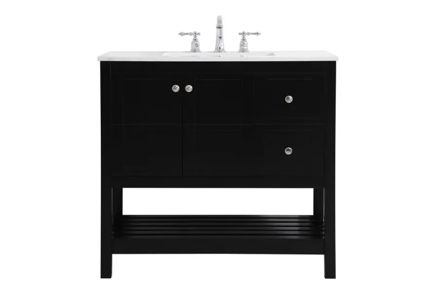 Theo 36" Single Bathroom Vanity in Black