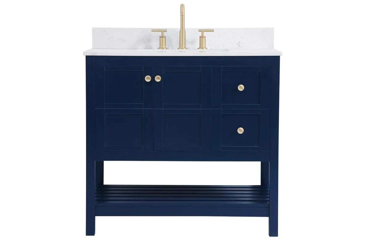 Theo 36" Bathroom Vanity Set in Blue