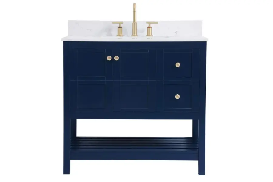 Theo 36" Bathroom Vanity Set in Blue