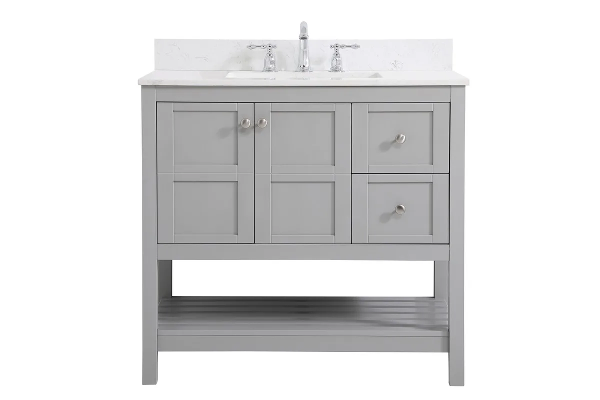 Theo 36" Bathroom Vanity Set in Gray