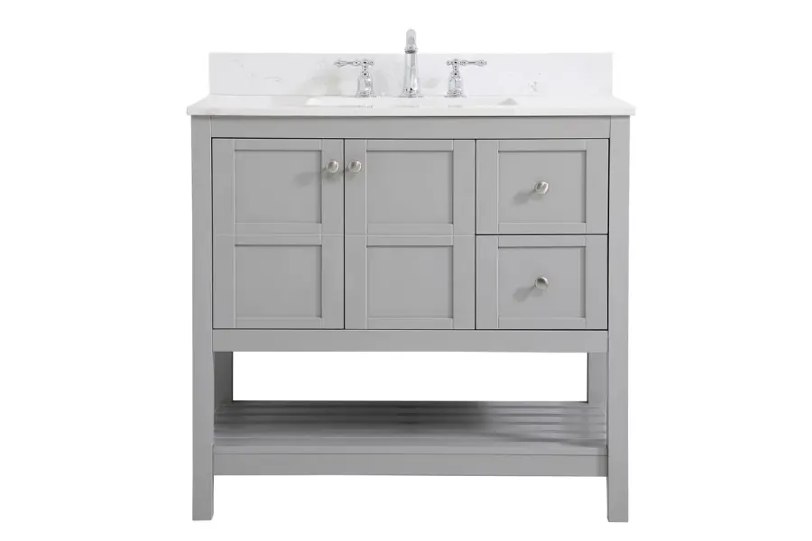 Theo 36" Bathroom Vanity Set in Gray