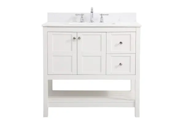 Theo 36" Bathroom Vanity Set in White