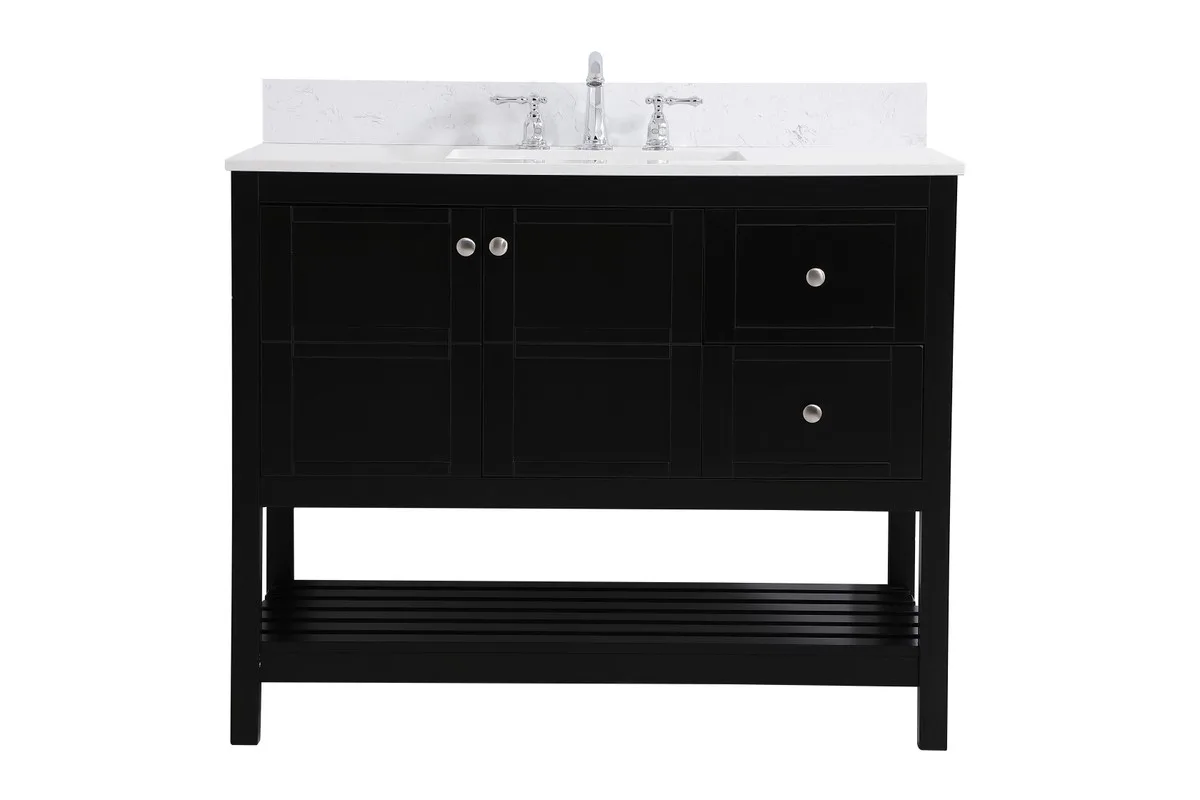 Theo 42" Bathroom Vanity Set in Black